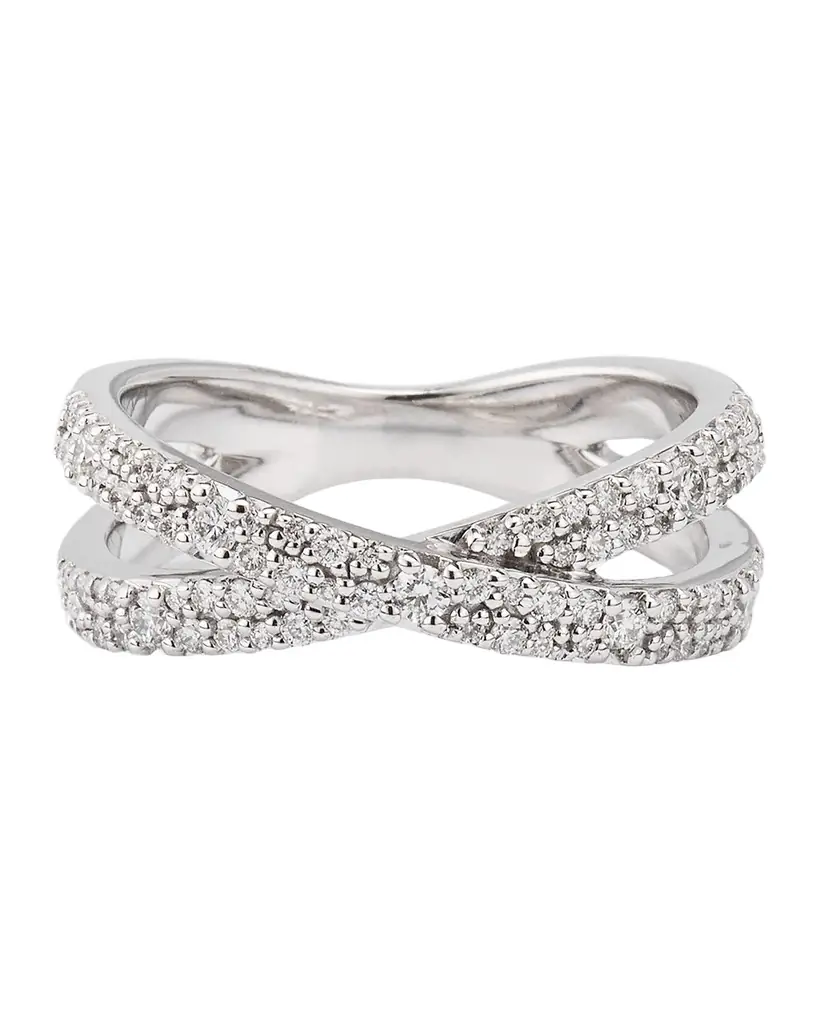 LANA 14K Gold Flawless Diamond Vanity Crisscross Ring