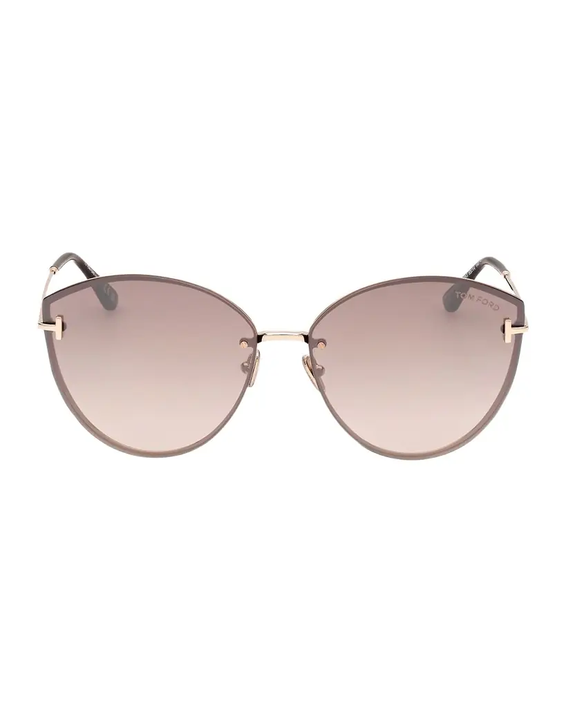 TOM FORD Evangeline Metal Cat-Eye Sunglasses