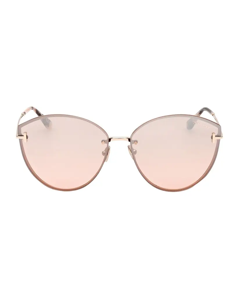 TOM FORD Evangeline Metal Cat-Eye Sunglasses