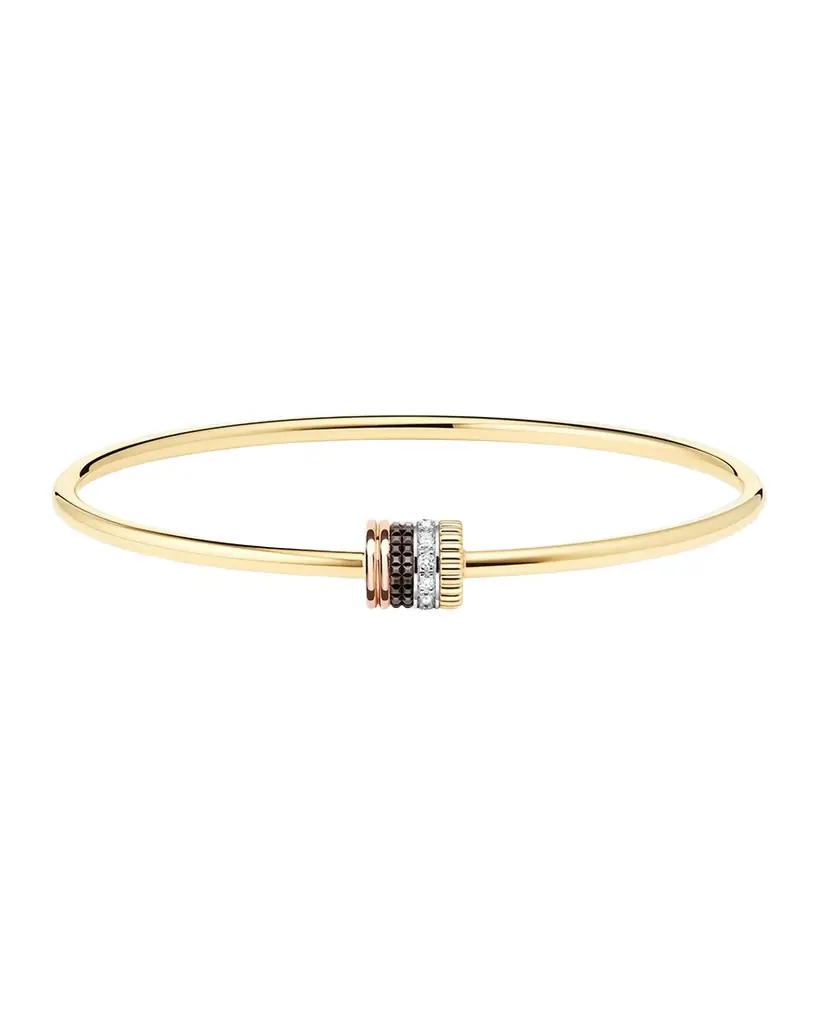 Boucheron Quatre 18K Gold Diamond Bangle Bracelet