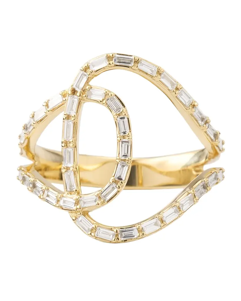 LANA 14K Gold Baguette Diamond Illuminating Ring
