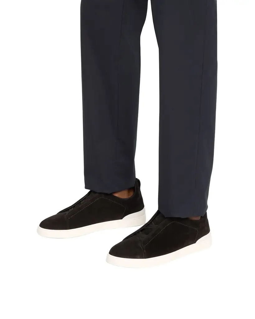 ZEGNA Men 's Triple Stitch Suede Sneakers
