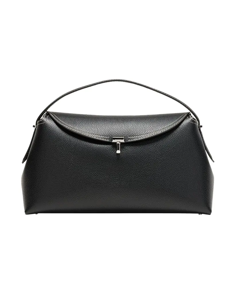 Toteme T-Lock Top Handle Bag in Pebble Grain Leather