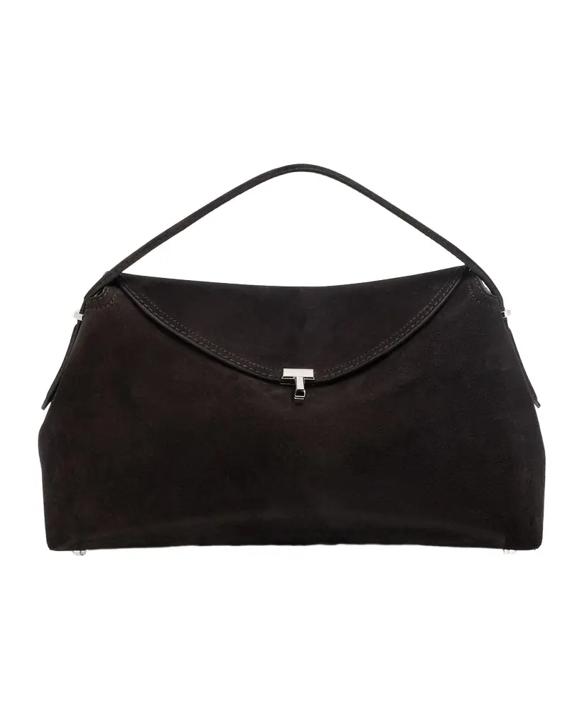 Toteme T-Lock Suede Top-Handle Bag