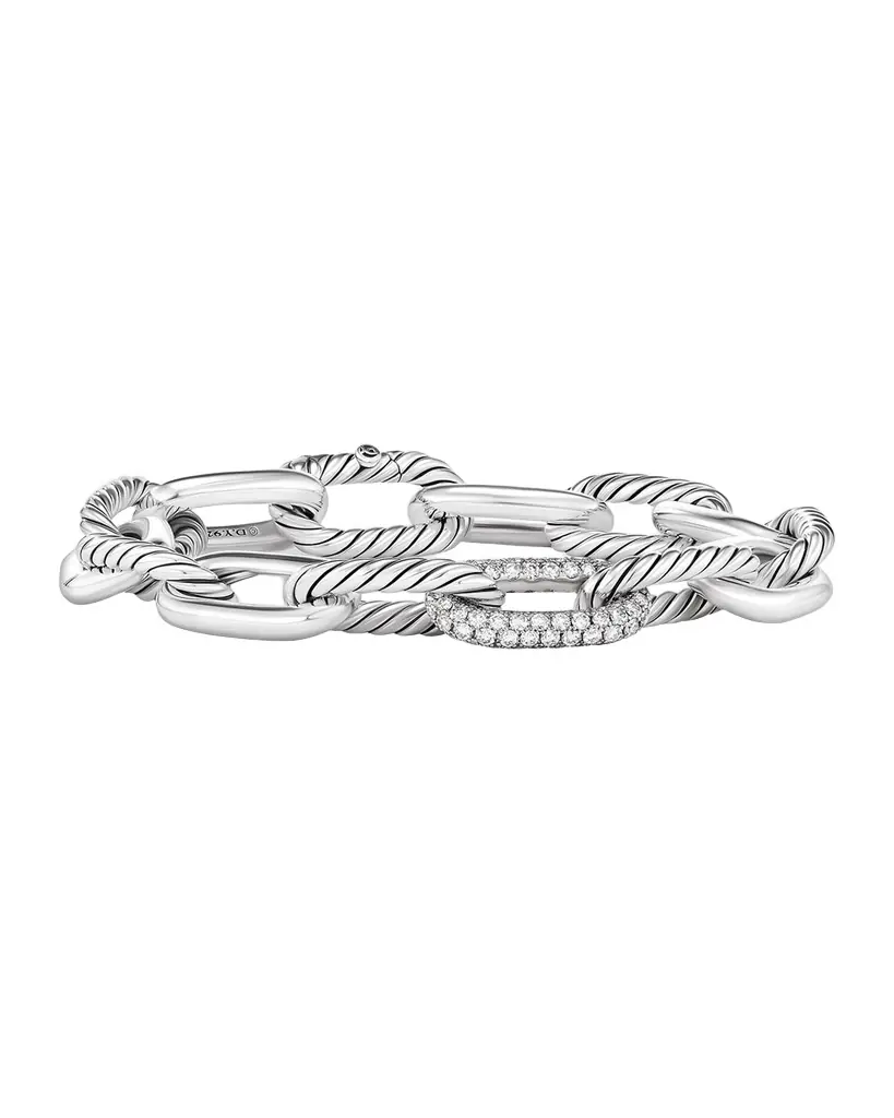 David Yurman Madison Toggle Bracelet with Diamonds in Silver, 11mm