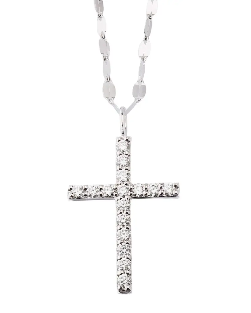 LANA 14K Yellow Gold Flawless Everyday Diamond Cross Necklace