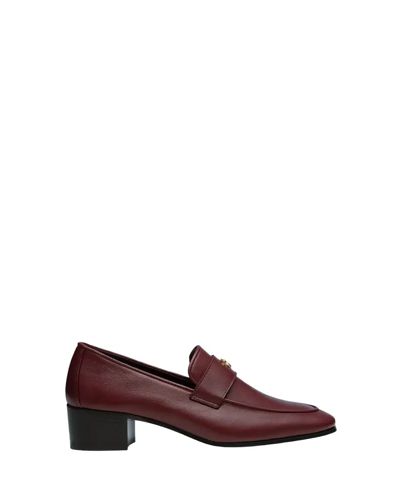 Bougeotte Leather Medallion Heeled Loafers