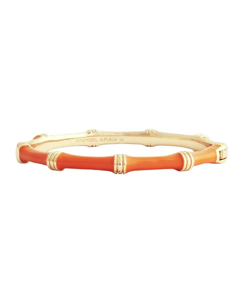 Anabel Aram Jewelry Bamboo Enameled Hinged Bangle