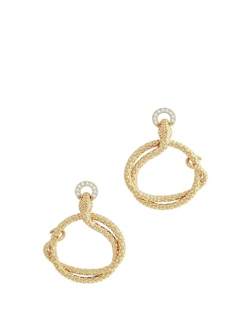 Anabel Aram Jewelry Serpent Holding Ring Hoop Earrings