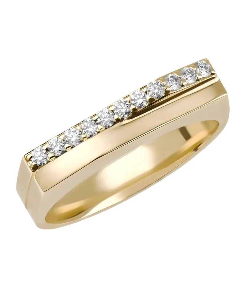 LANA 14K Gold Flawless Geometric Double Band Ring