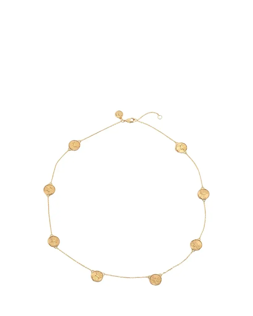 Anabel Aram Jewelry Butterfly Coin Stationary Necklace