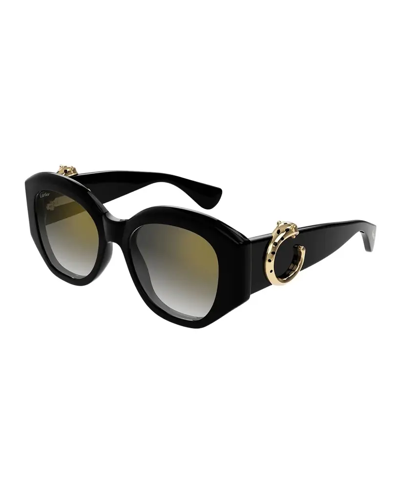 Cartier C-Logo Acetate Butterfly Sunglasses