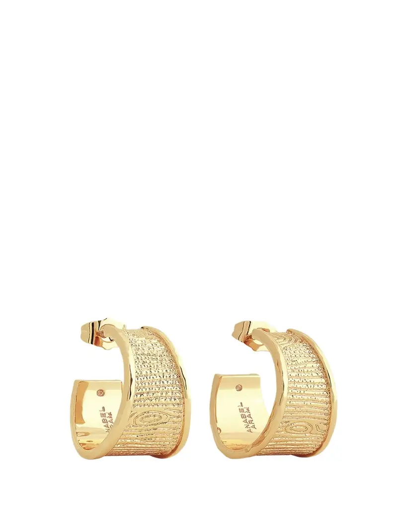 Anabel Aram Jewelry Enchanted Forest Bark Hoop Earrings