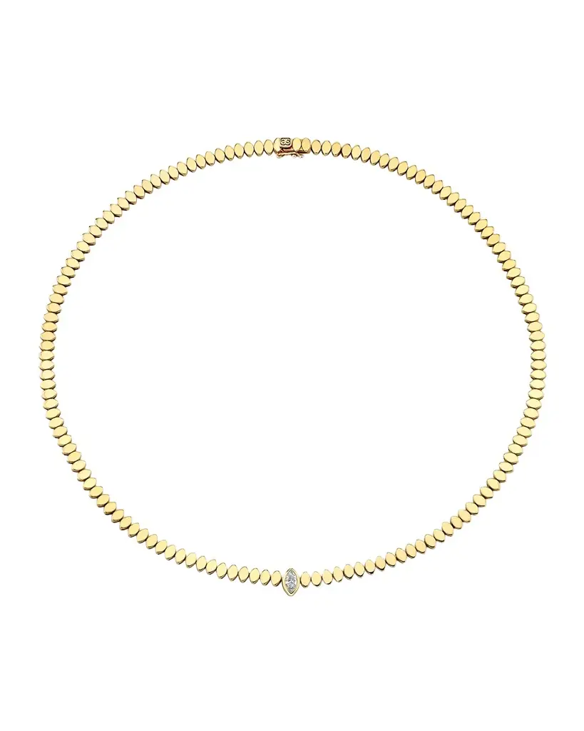 Sydney Evan 14K Yellow Gold Center Diamond Marquise Eye Necklace