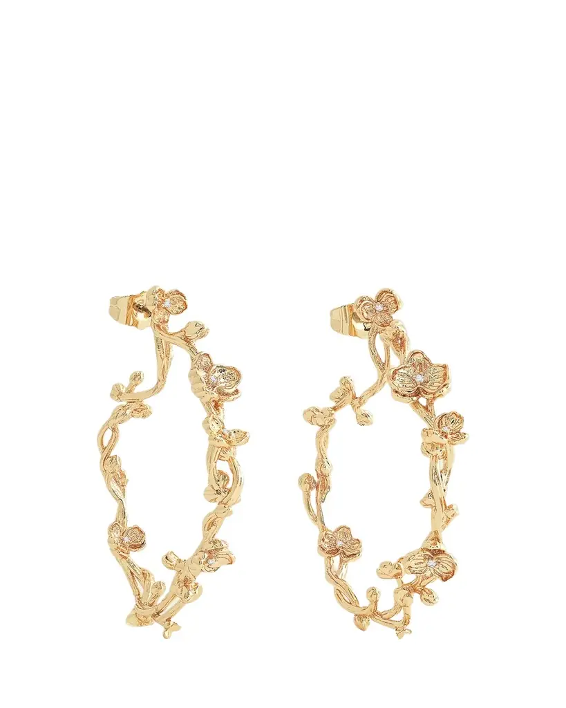 Anabel Aram Jewelry Orchid Hoop Earrings