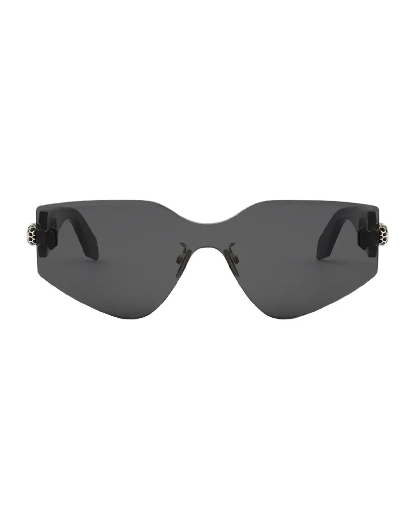 BVLGARI Serpenti Rimless Metal & Nylon Shield Sunglasses