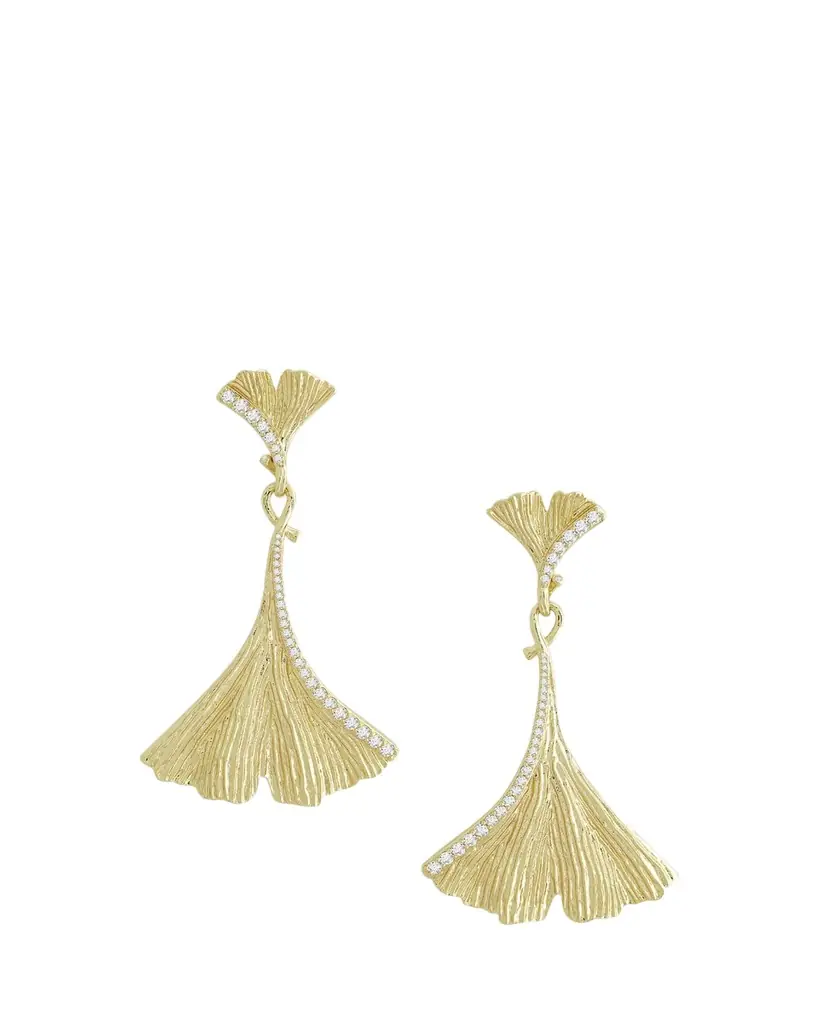 Anabel Aram Jewelry Ginkgo Large Drop Earrings