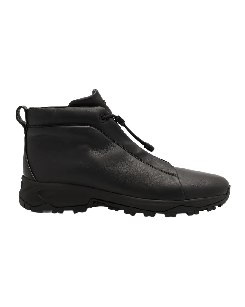 ZEGNA Men 's Triple Stitch Leather High-Top Sneakers
