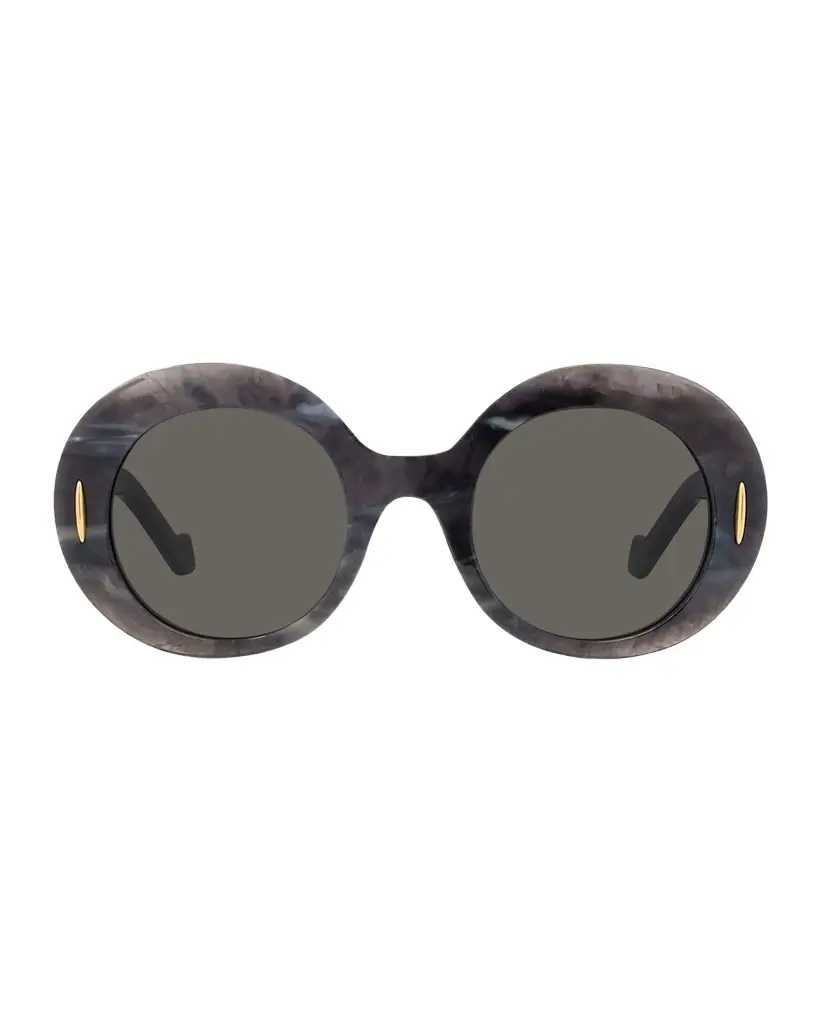 Loewe Men 's Anagram Acetate and Nylon Round Sunglasses