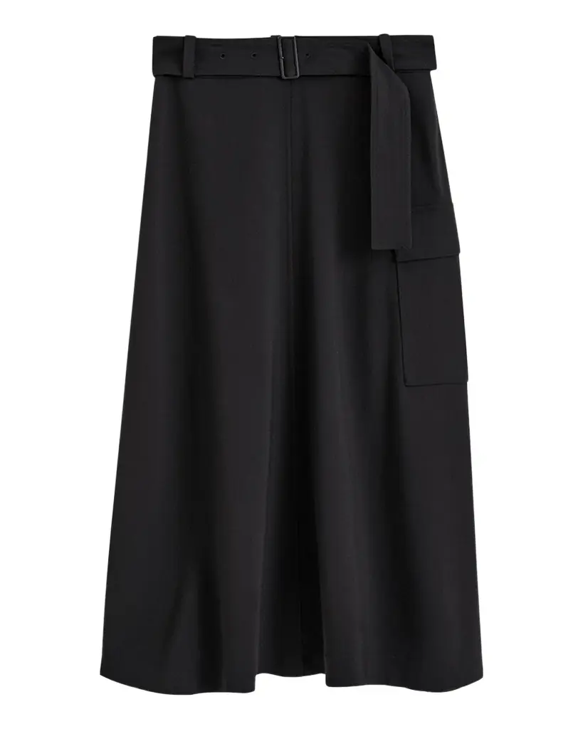 Joseph Pernette Belted A-Line Midi Skirt