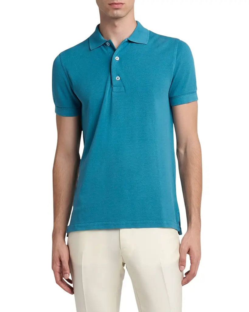 TOM FORD Men 's Lyocell Pique Polo Shirt