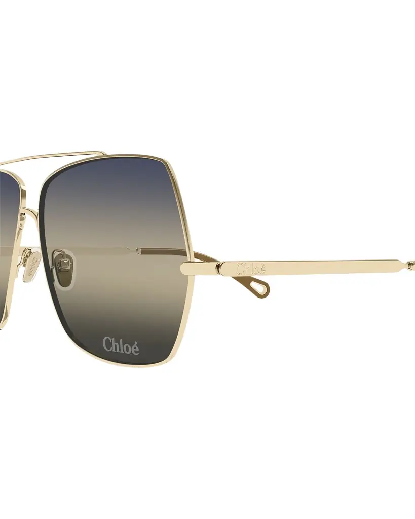 Chloe Gradient Aviator Metal Sunglasses
