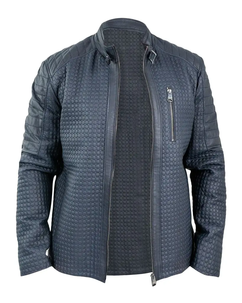 Maceoo Men 's Braille Quilted Leather Jacket
