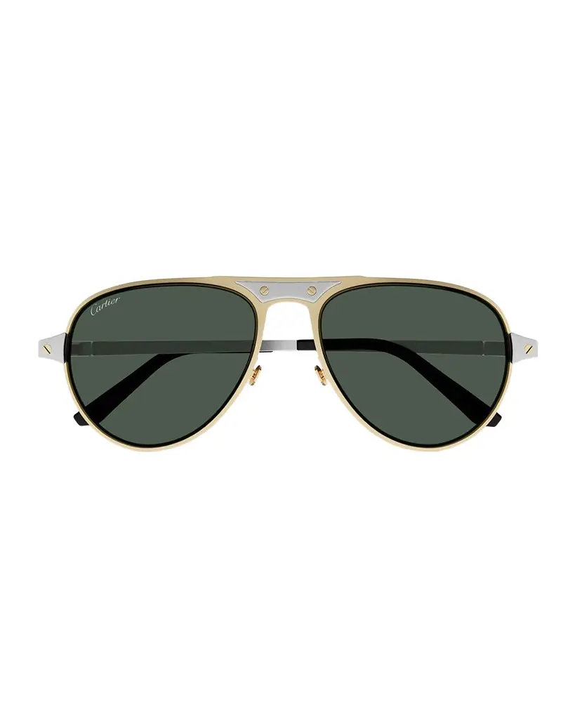 Cartier Men 's CT0533SM Metal Aviator Sunglasses