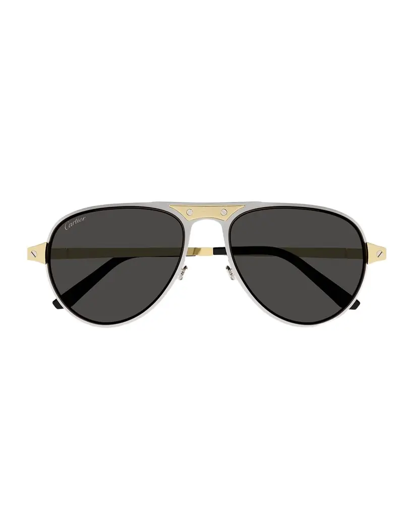 Cartier Men 's CT0533SM Metal Aviator Sunglasses