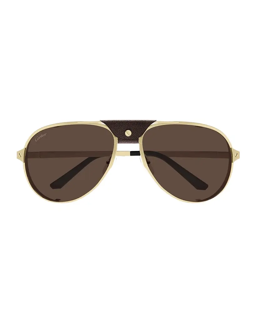 Cartier Men 's CT0296SM Metal Aviator Sunglasses