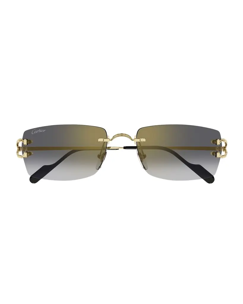 Cartier Men 's CT0550SM Metal Rectangle Sunglasses