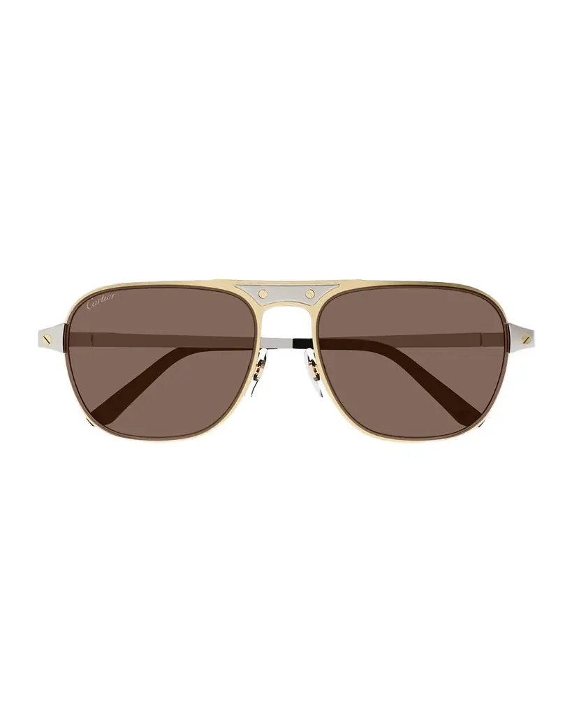 Cartier Men 's CT0532SM Metal Aviator Sunglasses