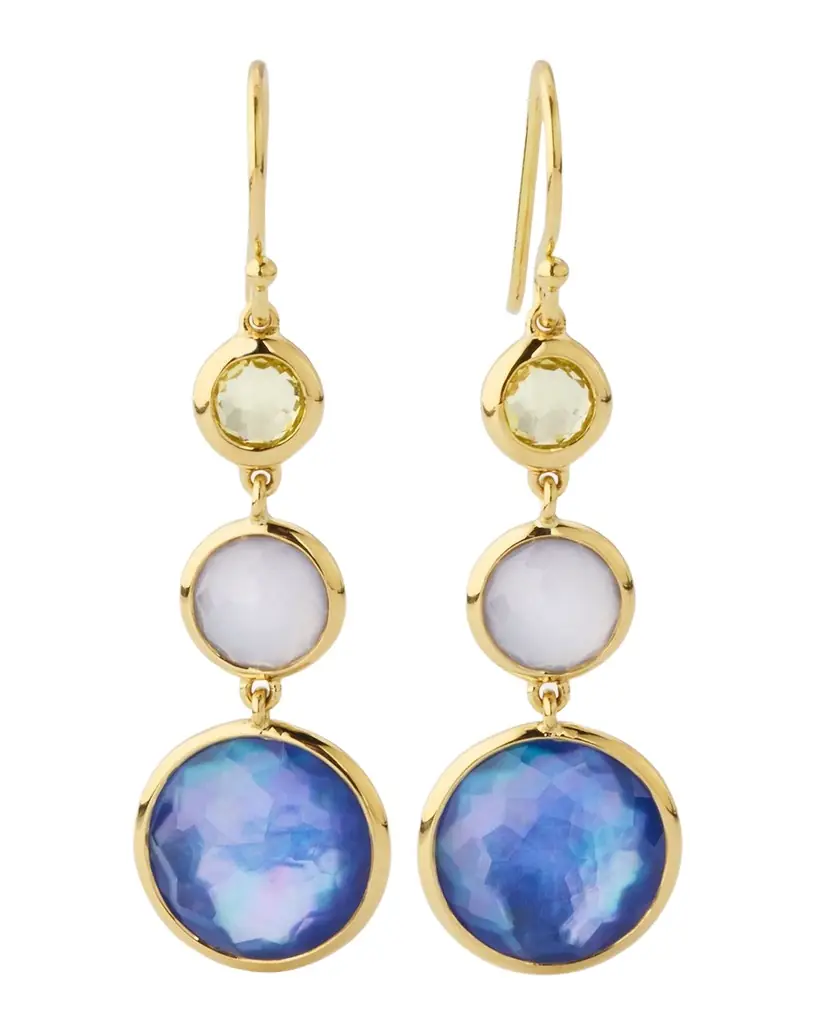 Ippolita Lollitini 3-Stone Drop Earrings in 18K Gold