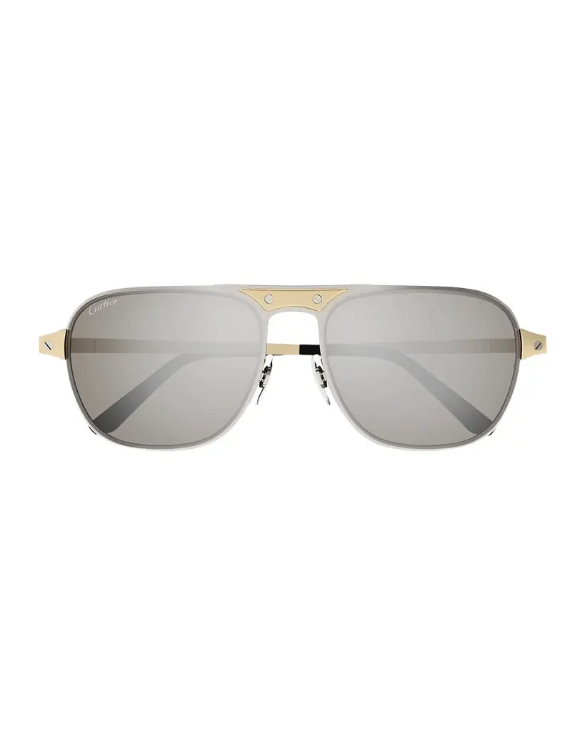 Cartier Men 's CT0532SM Metal Aviator Sunglasses