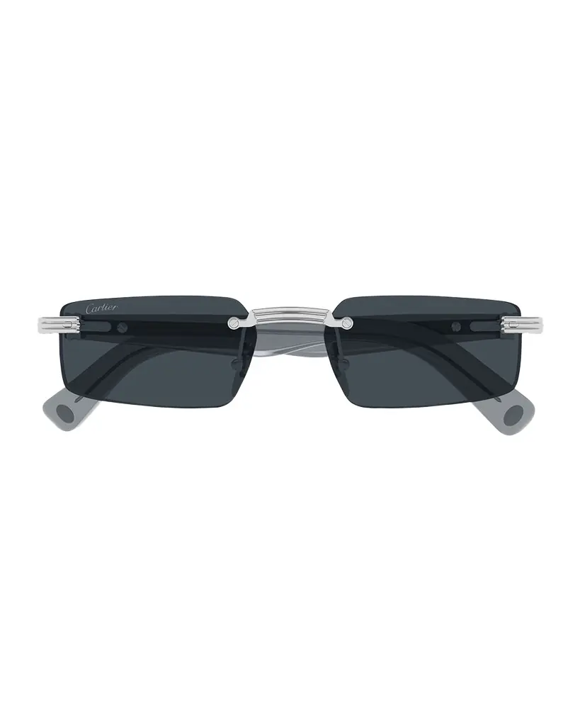 Cartier Men 's CT0537SM Metal Rectangle Sunglasses