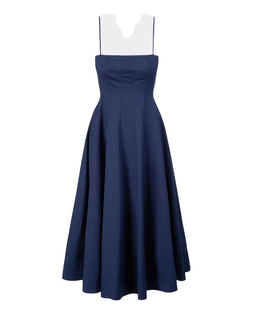 STAUD Wylie Paneled Midi Dress