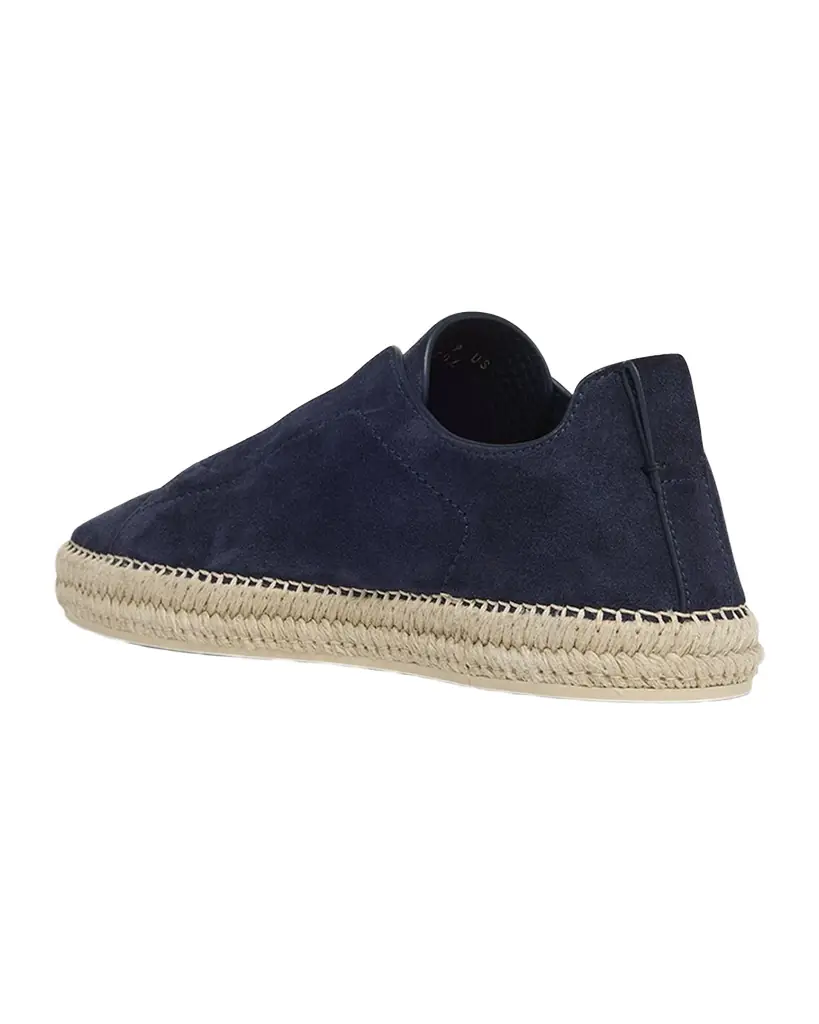 ZEGNA Men 's Triple Stitch Suede Espadrille Sneakers