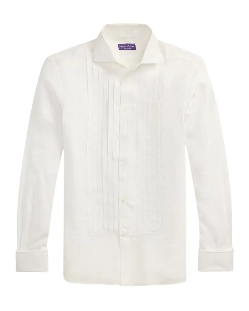 Ralph Lauren Purple Label NM x RL French Cuff Linen Tuxedo Shirt