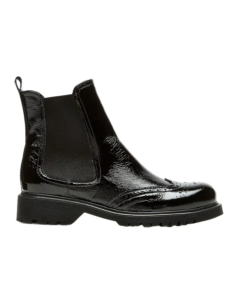 La Canadienne Hansel Brogue Crinkle Leather Chelsea Booties