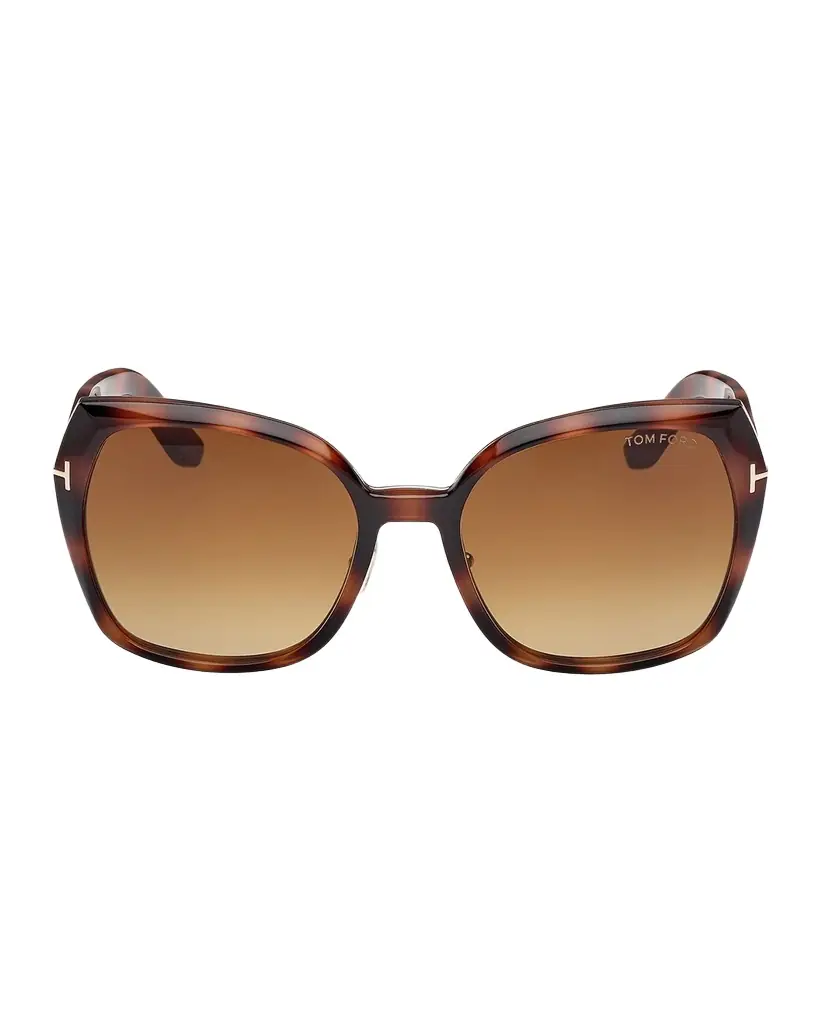 TOM FORD Plum Plastic Cat-Eye Sunglasses