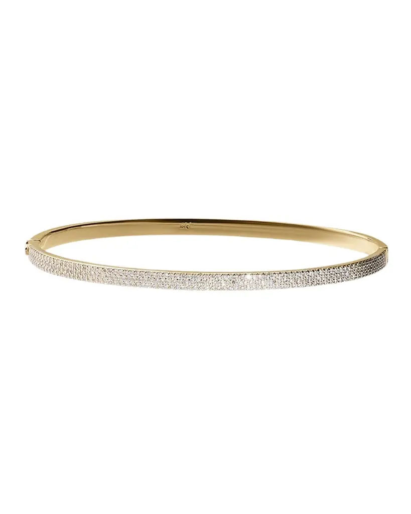 LANA 14K Gold Flawless Vanity Diamond Hinge Bangle
