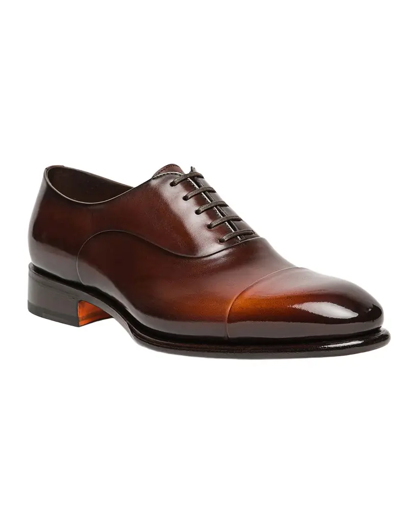 santoni isaac leather oxford dress shoes Santoni Men's Isaac Patent Leather Dress Shoes - Black