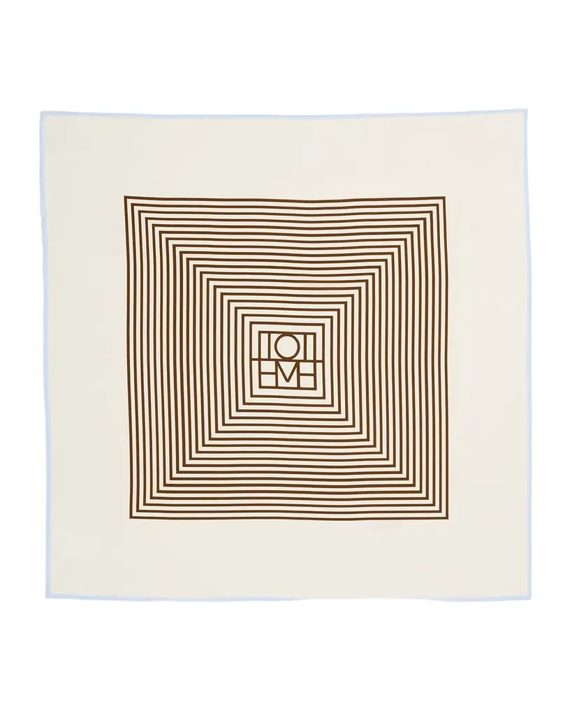 Toteme Centered Monogram Silk Square Scarf