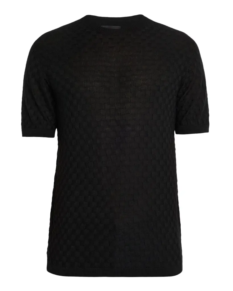 Giorgio Armani Men 's Woven Quadrant Cashmere and Silk Crewneck Sweater