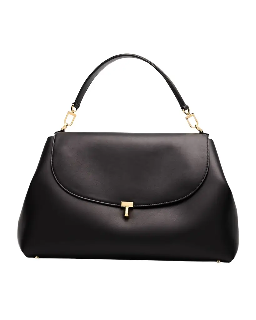 Toteme T-Lock Smooth Calf Leather Satchel Bag
