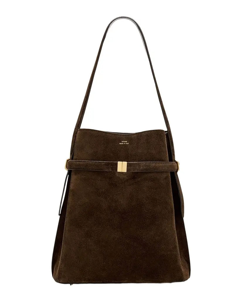 Toteme Belted Suede Bucket Bag