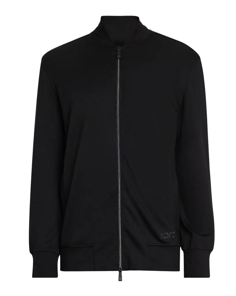 KNT Men 's Black Full Zip Sweatshirt