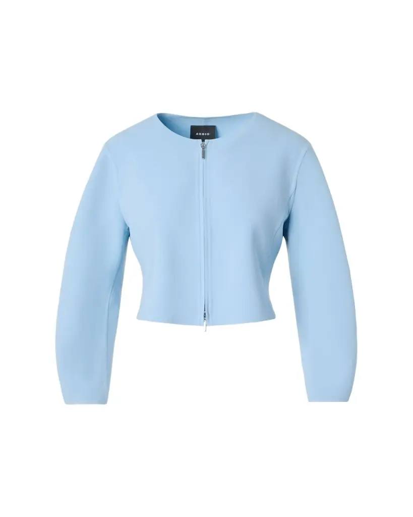 Akris Harriet Wool Crepe Crop Jacket