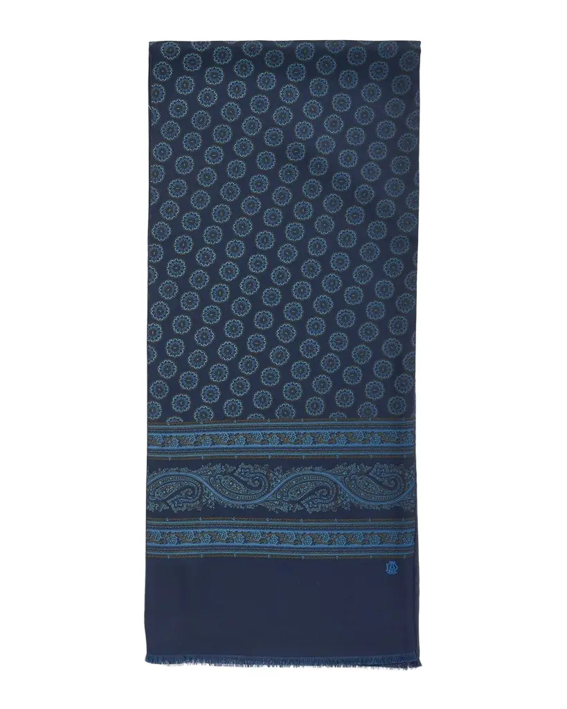 dunhill Men 's Mulberry Silk Medallion Scarf