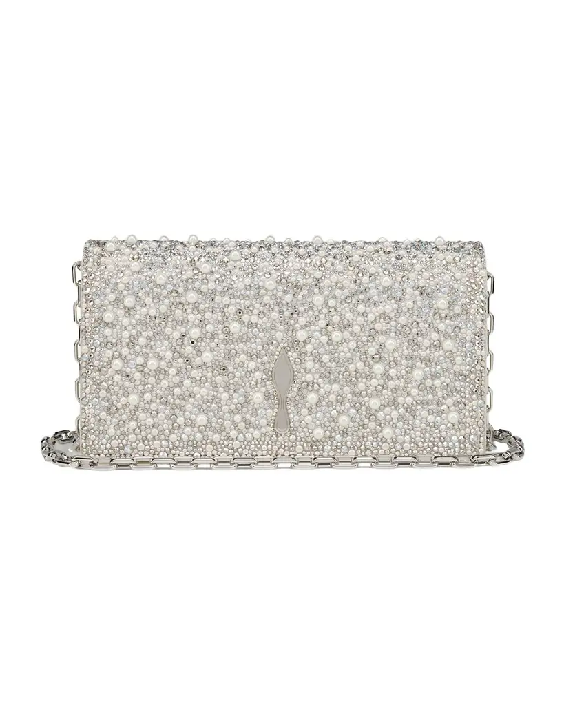 Christian Louboutin Bettina Clutch Bag in Strass & Pearly Suede